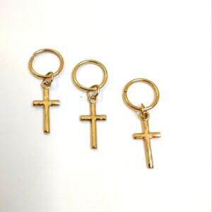 Gold Cross Hair Jewelry lot of 3